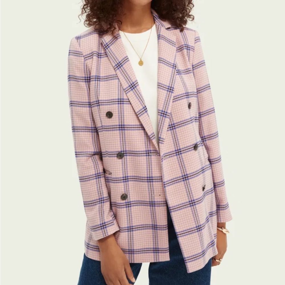 Scotch & Soda Houndstooth Double Breasted Blazer